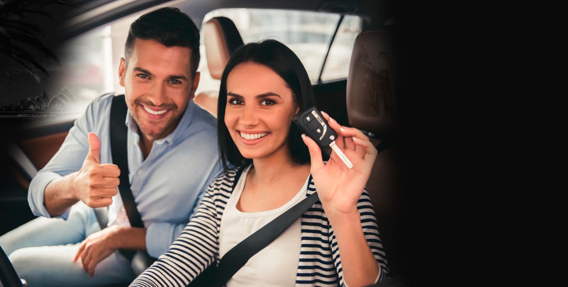 Customers with their car keys